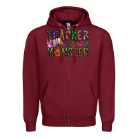 Burgundy teacher of monster Zipper Hoodie - CowhideDigitalArt