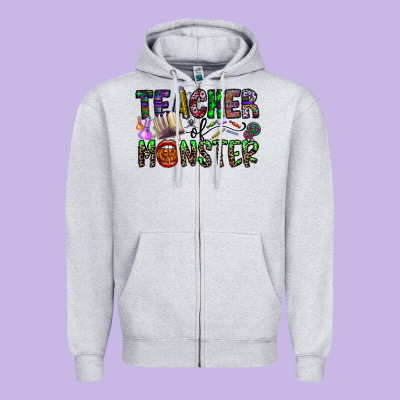 Teacher Of Monster Zipper Hoodie Designed By Cowhidedigitalart