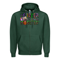 Sports Green teacher of monster Zipper Hoodie - CowhideDigitalArt