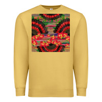 Antique Gold spanish hand fan seamless pattern Premium Sweatshirt - BundleAndBundleShop