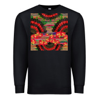 Black spanish hand fan seamless pattern Premium Sweatshirt - BundleAndBundleShop