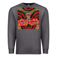 Charcoal Heather spanish hand fan seamless pattern Premium Sweatshirt - BundleAndBundleShop