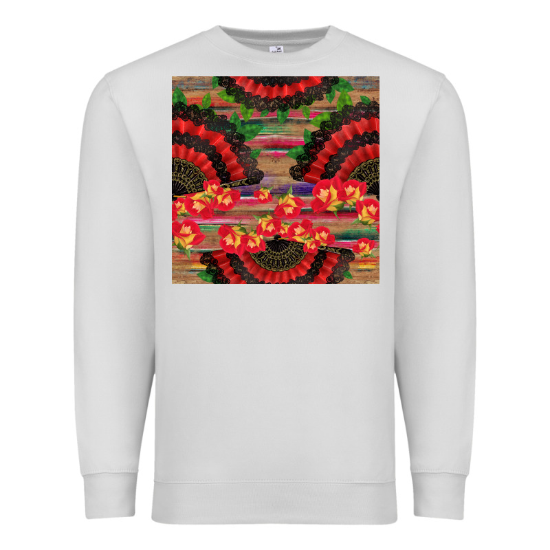 Spanish Hand Fan Seamless Pattern Premium Sweatshirt by BundleAndBundleShop | Teevron