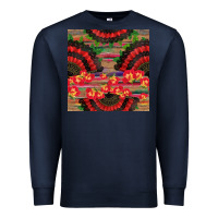 Navy spanish hand fan seamless pattern Premium Sweatshirt - BundleAndBundleShop