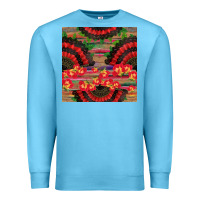 Ocean Blue spanish hand fan seamless pattern Premium Sweatshirt - BundleAndBundleShop