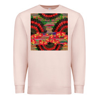 Pale Pink spanish hand fan seamless pattern Premium Sweatshirt - BundleAndBundleShop