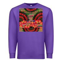 Purple spanish hand fan seamless pattern Premium Sweatshirt - BundleAndBundleShop