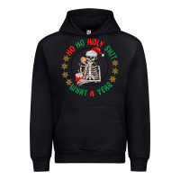 Black ho ho holly shit skeleton santa Urban Hoodie - MaliasSmallBusiness
