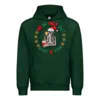 Forest Green ho ho holly shit skeleton santa Urban Hoodie - MaliasSmallBusiness