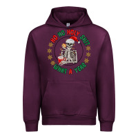 Mauve Wine ho ho holly shit skeleton santa Urban Hoodie - MaliasSmallBusiness