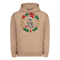 Pigment Burro ho ho holly shit skeleton santa Urban Hoodie - MaliasSmallBusiness