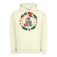 Pigment Pistachio ho ho holly shit skeleton santa Urban Hoodie - MaliasSmallBusiness