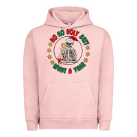 Pigment Salmon ho ho holly shit skeleton santa Urban Hoodie - MaliasSmallBusiness