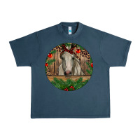Midnight Navy Christmas Horse Urban Heavy Tee - RanaPortraitStore