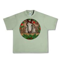 Oil Green Christmas Horse Urban Heavy Tee - RanaPortraitStore