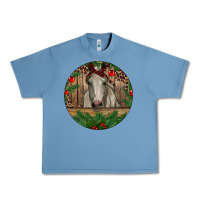 Pebble Blue Christmas Horse Urban Heavy Tee - RanaPortraitStore