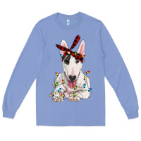 Colony Blue bull terrier with christmas lights Long Sleeve Tee - RanaPortraitStore