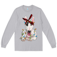 Moon Dust bull terrier with christmas lights Long Sleeve Tee - RanaPortraitStore
