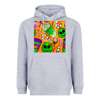Heather Grey halloween snacks seamless pattern Heavyweight Hoodie - BundleAndBundleShop