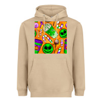 Mushroom halloween snacks seamless pattern Heavyweight Hoodie - BundleAndBundleShop