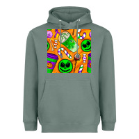 Sage halloween snacks seamless pattern Heavyweight Hoodie - BundleAndBundleShop