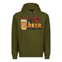 Army Green crawfish and beer that's why i'm here Premium Hoodie - MaliasSmallBusiness
