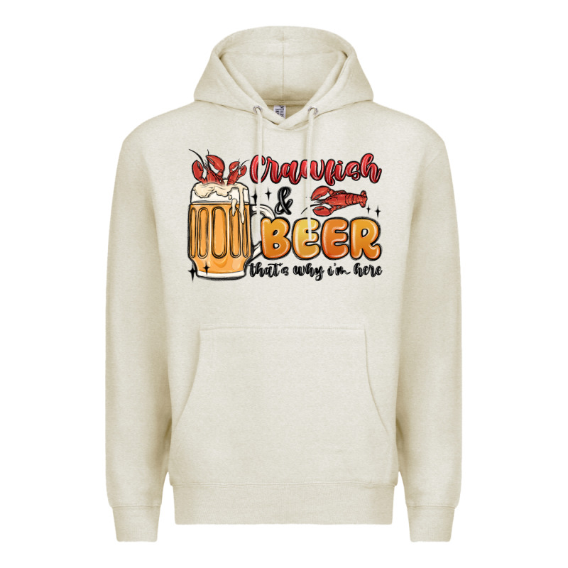 Crawfish And Beer That's Why I'm Here Premium Hoodie by MaliasSmallBusiness | Teevron