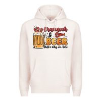 Pale Pink crawfish and beer that's why i'm here Premium Hoodie - MaliasSmallBusiness
