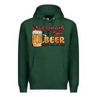 Sports Green crawfish and beer that's why i'm here Premium Hoodie - MaliasSmallBusiness