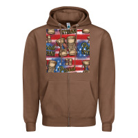 Chestnut proud veteran seamless pattern Zipper Hoodie - HRA Design Shop