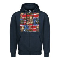 Navy proud veteran seamless pattern Zipper Hoodie - HRA Design Shop