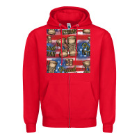 Red proud veteran seamless pattern Zipper Hoodie - HRA Design Shop