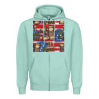Seafoam proud veteran seamless pattern Zipper Hoodie - HRA Design Shop