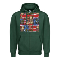 Sports Green proud veteran seamless pattern Zipper Hoodie - HRA Design Shop