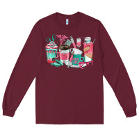 Burgundy nurse coffee cups Long Sleeve Tee - texasbilliewilder