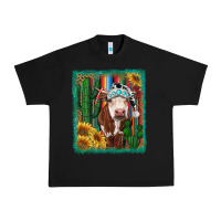 Black Western Christmas Cow Urban Heavy Tee - RanaPortraitStore