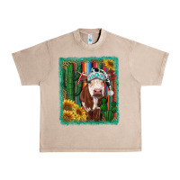French Oak Western Christmas Cow Urban Heavy Tee - RanaPortraitStore
