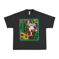 Pigment Black Western Christmas Cow Urban Heavy Tee - RanaPortraitStore