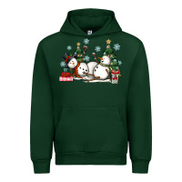Forest Green christmas snowmen with wine Urban Hoodie - MaliasSmallBusiness