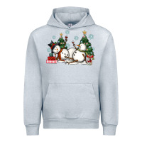 Heather Grey christmas snowmen with wine Urban Hoodie - MaliasSmallBusiness