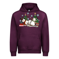 Mauve Wine christmas snowmen with wine Urban Hoodie - MaliasSmallBusiness