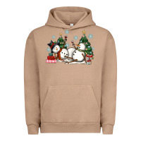Pigment Burro christmas snowmen with wine Urban Hoodie - MaliasSmallBusiness