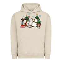Pigment French Oak christmas snowmen with wine Urban Hoodie - MaliasSmallBusiness