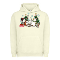 Pigment Pistachio christmas snowmen with wine Urban Hoodie - MaliasSmallBusiness