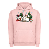 Pigment Salmon christmas snowmen with wine Urban Hoodie - MaliasSmallBusiness
