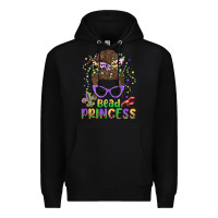 Black bead princess messy bun mardi gras Premium Hoodie - MaliasSmallBusiness