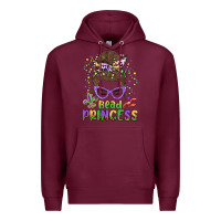 Burgundy bead princess messy bun mardi gras Premium Hoodie - MaliasSmallBusiness