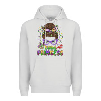 Dove Grey bead princess messy bun mardi gras Premium Hoodie - MaliasSmallBusiness