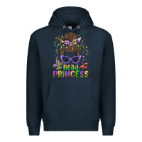 Navy bead princess messy bun mardi gras Premium Hoodie - MaliasSmallBusiness