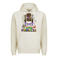 Oatmeal Heather bead princess messy bun mardi gras Premium Hoodie - MaliasSmallBusiness